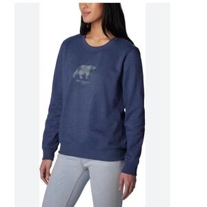 Columbia Women's Sweatshirt Hart Mountain II Bear Graphic Crew XS Plaid‎